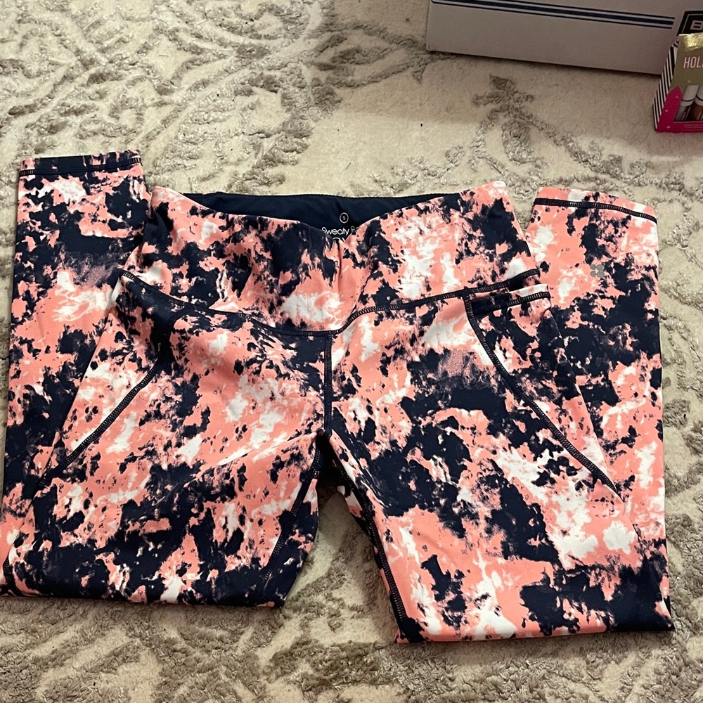 Sweaty Betty Pink and Navy Power 7/8 length Leggings